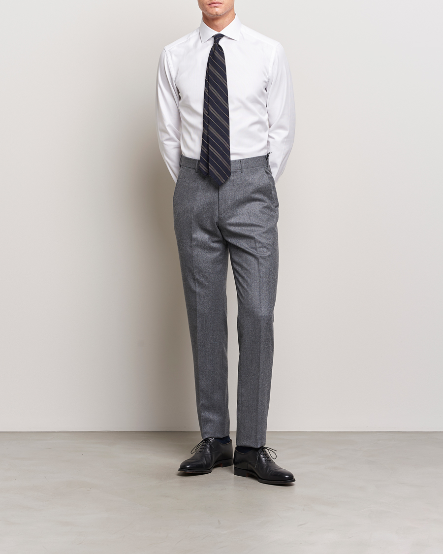 Homme | Chemises | Brioni | Slim Fit Royal Oxford Dress Shirt White