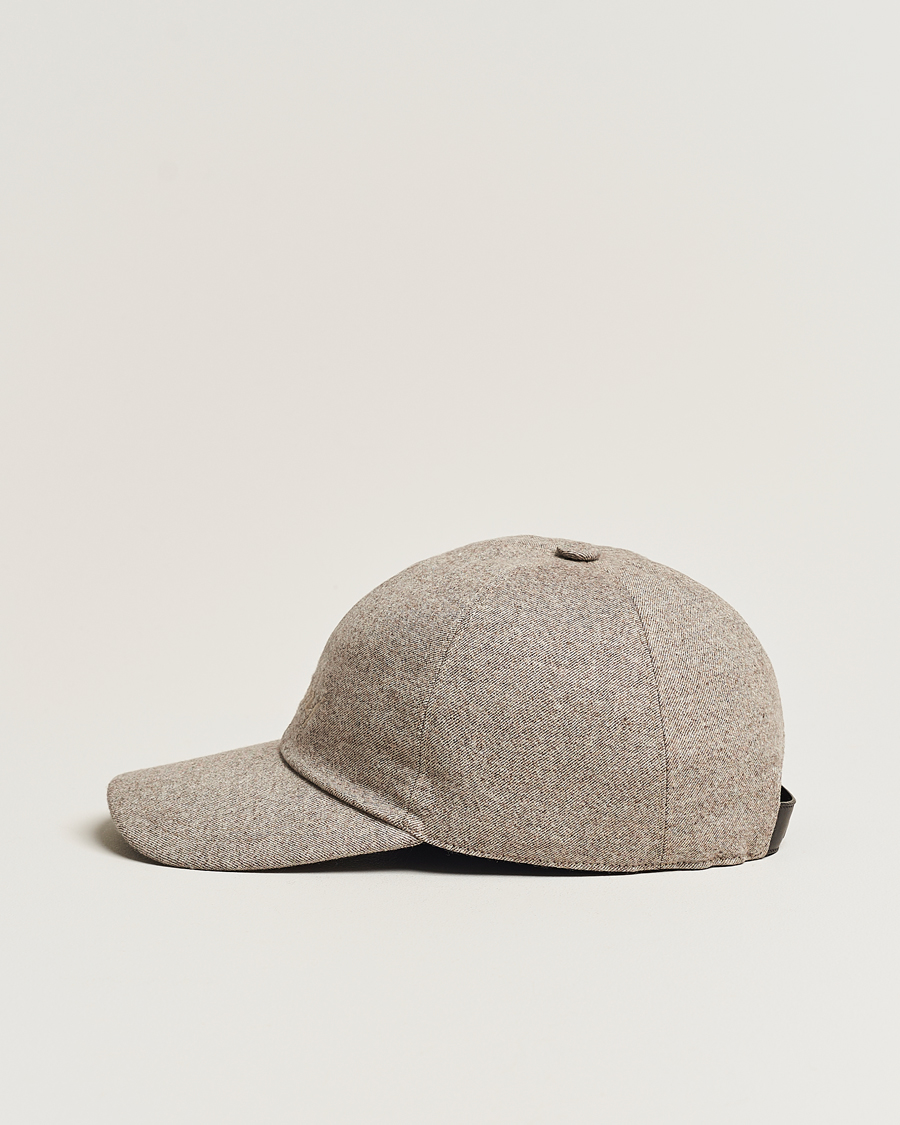 Homme | Brioni Soft Flannel Baseball Cap Beige Melange | Brioni | Soft Flannel Baseball Cap Beige Melange