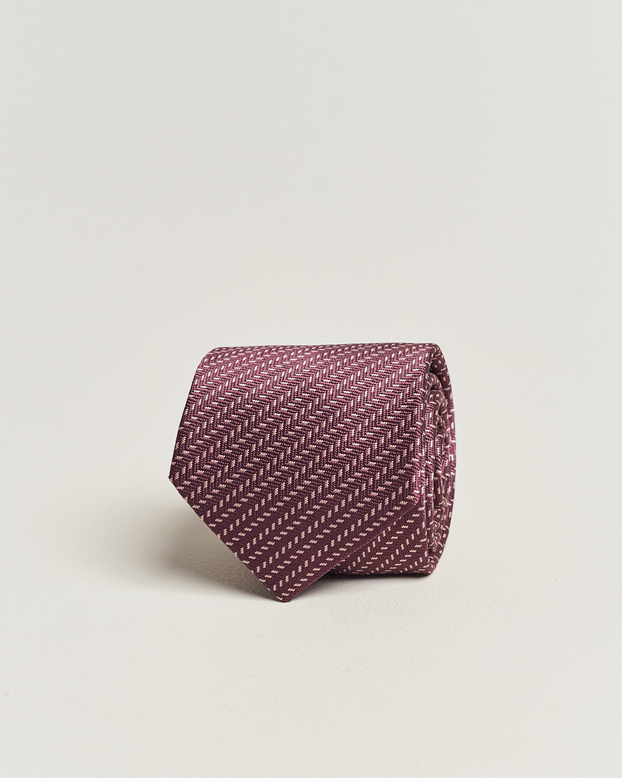 Homme | Brioni Zig Zag Jacuqard Silk Tie Burgundy | Brioni | Zig Zag Jacuqard Silk Tie Burgundy