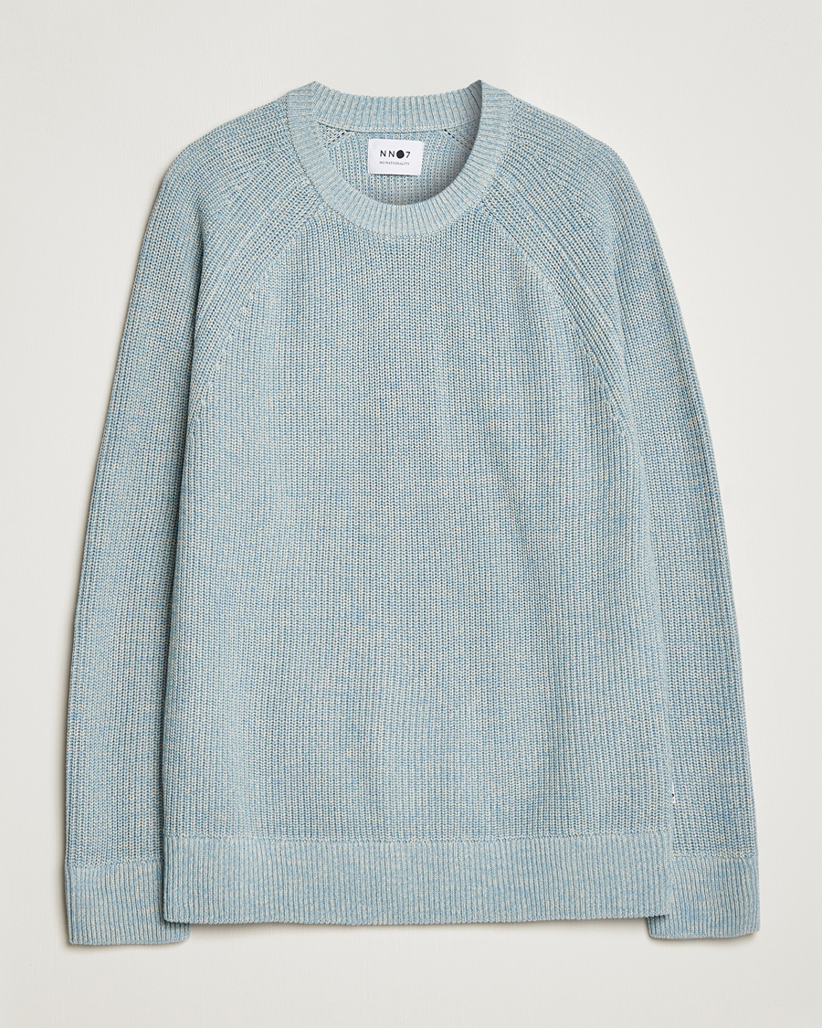 Homme | Pulls Et Tricots | NN07 | Jacobo Organic Cotton Knitted Sweater Ashley Blue Mel