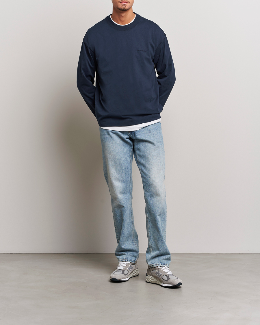Homme | T-shirts | NN07 | Benja Pima Cotton Long Sleeve T-Shirt Navy