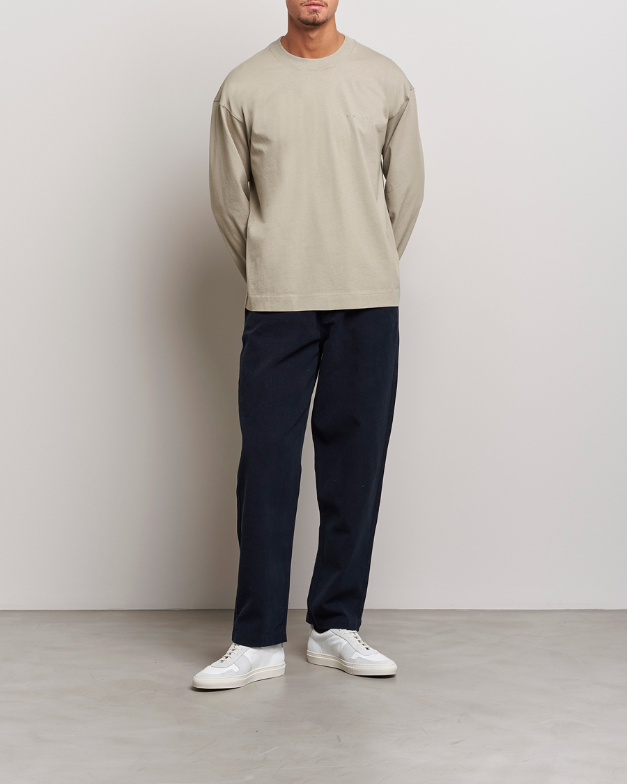 Homme | T-shirts | NN07 | Benja Pima Cotton Long Sleeve T-Shirt London Fog