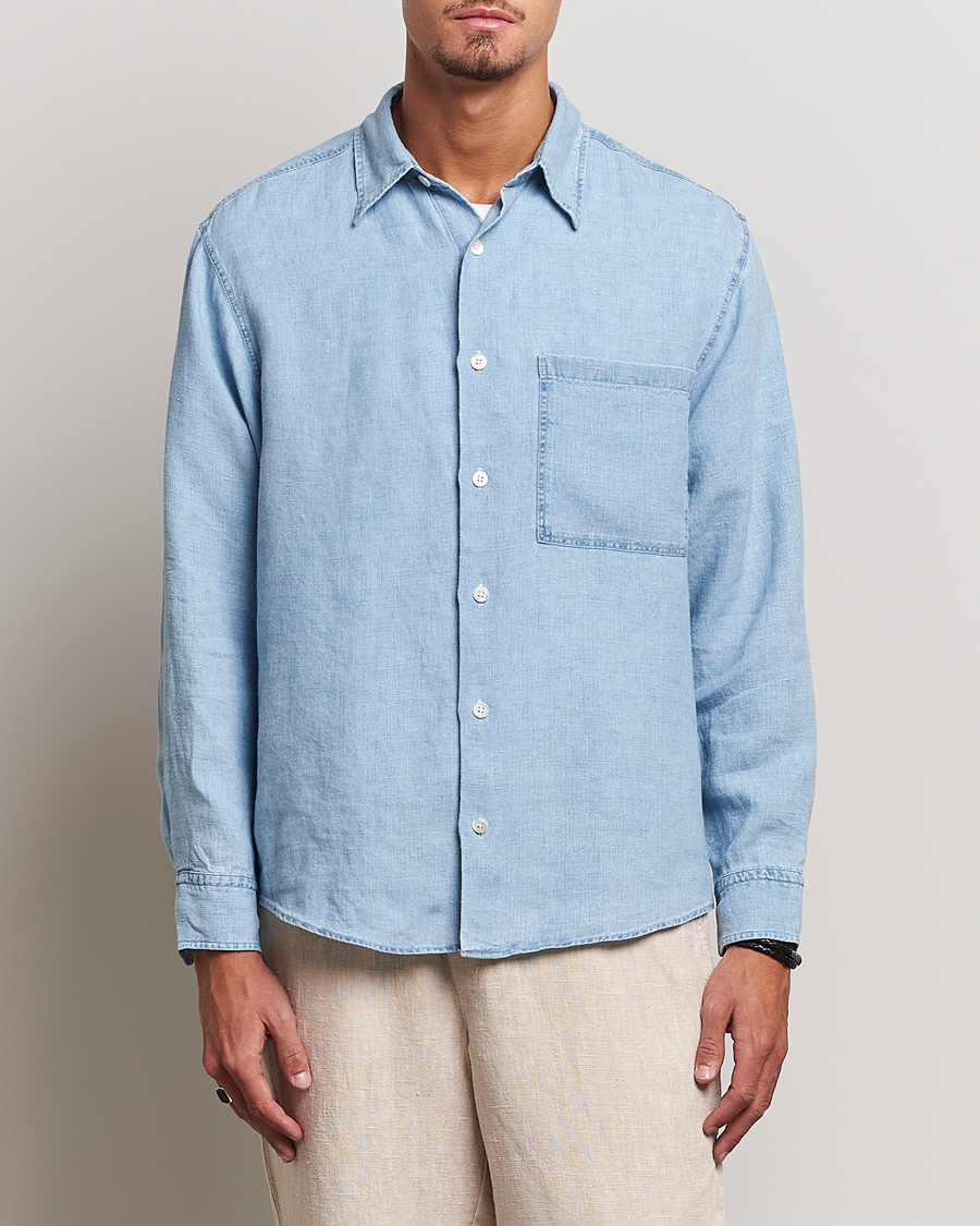 Homme | Chemises | NN07 | Quinn Linen Shirt Light Indigo