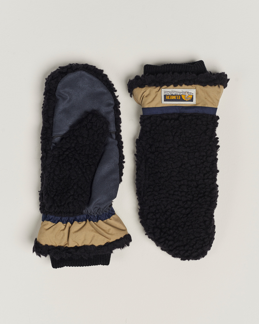 Homme | Elmer by Swany Miyo Wool Teddy Mittens Black | Elmer by Swany | Miyo Wool Teddy Mittens Black