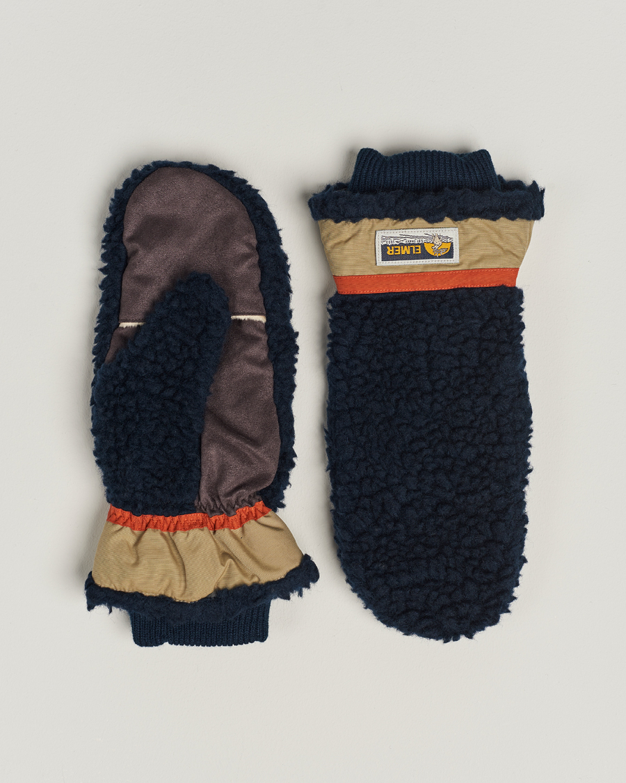 Homme | Elmer by Swany Miyo Wool Teddy Mittens Navy | Elmer by Swany | Miyo Wool Teddy Mittens Navy