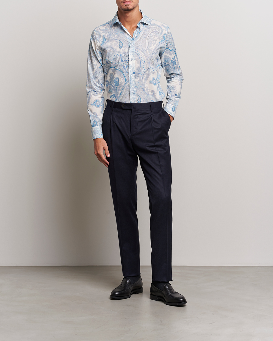 Homme | Chemises | Etro | Slim Fit Paisley Shirt Azzurro