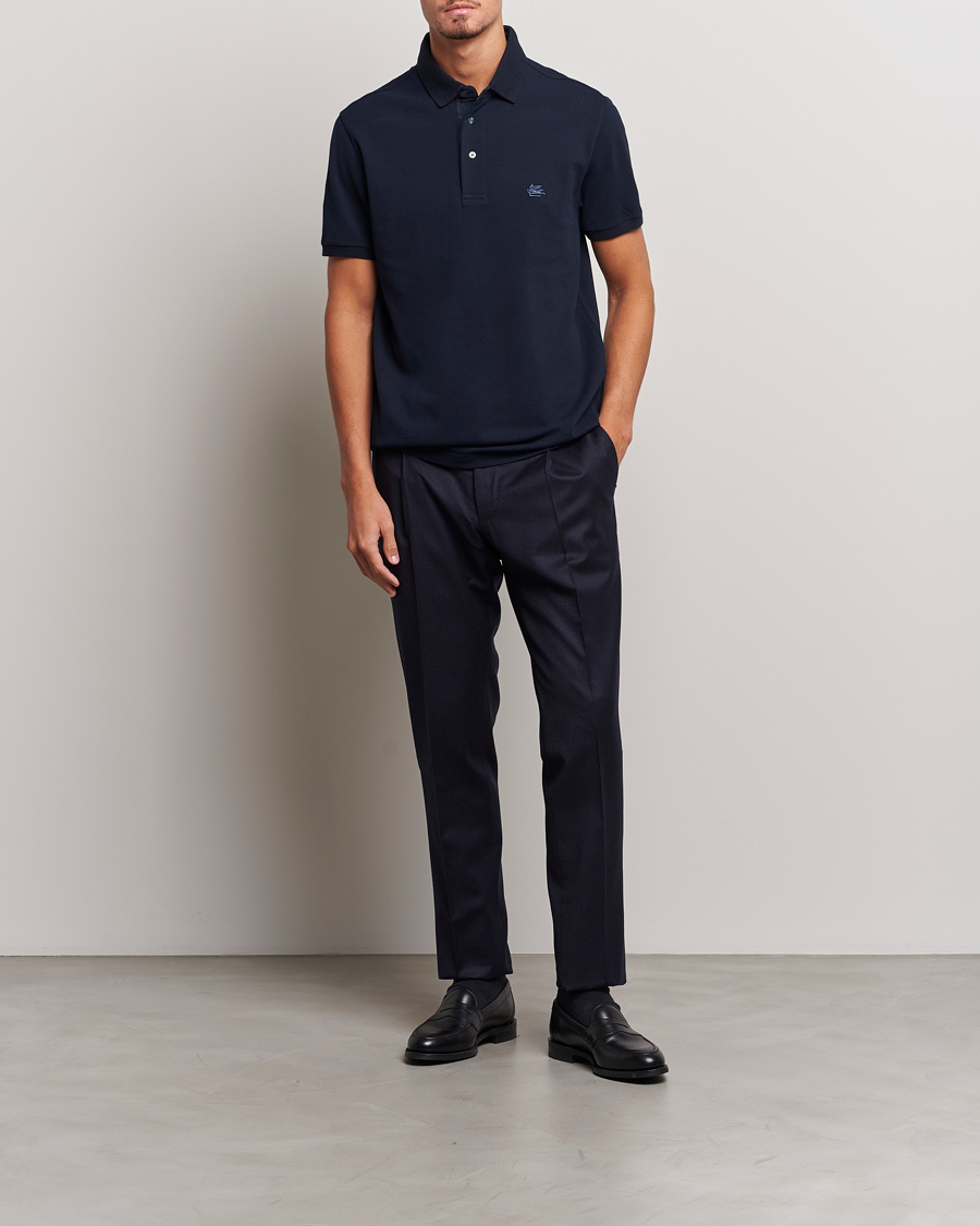Homme | Polos | Etro | Short Sleeve Contrast Polo Navy