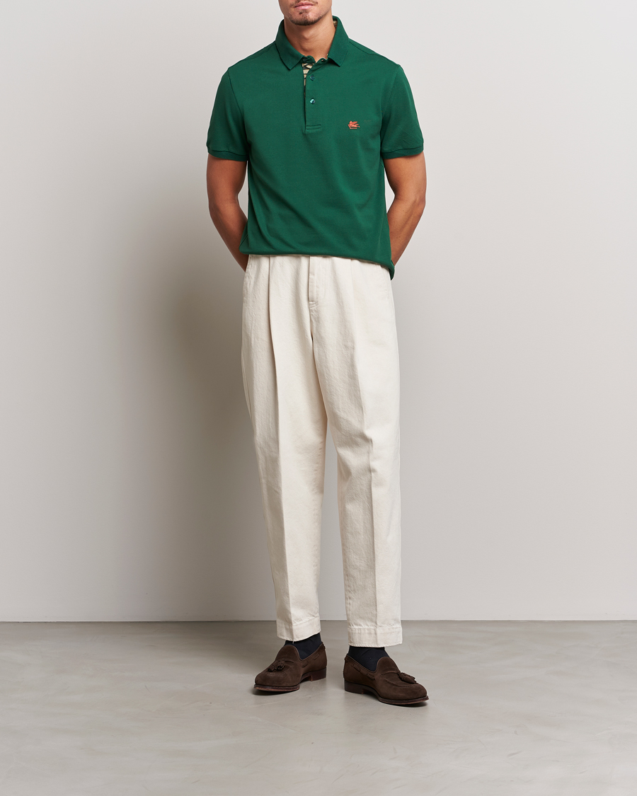 Homme | Polos | Etro | Short Sleeve Contrast Polo Dark Green