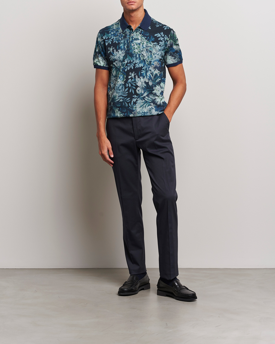 Homme | Polos | Etro | Short Sleeve Printed Polo Dark Blue