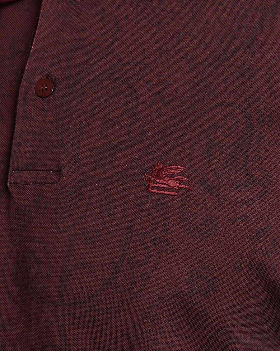 Homme | Pulls Et Tricots | Etro | Tonal Paisley Long Sleeve Polo Burgundy