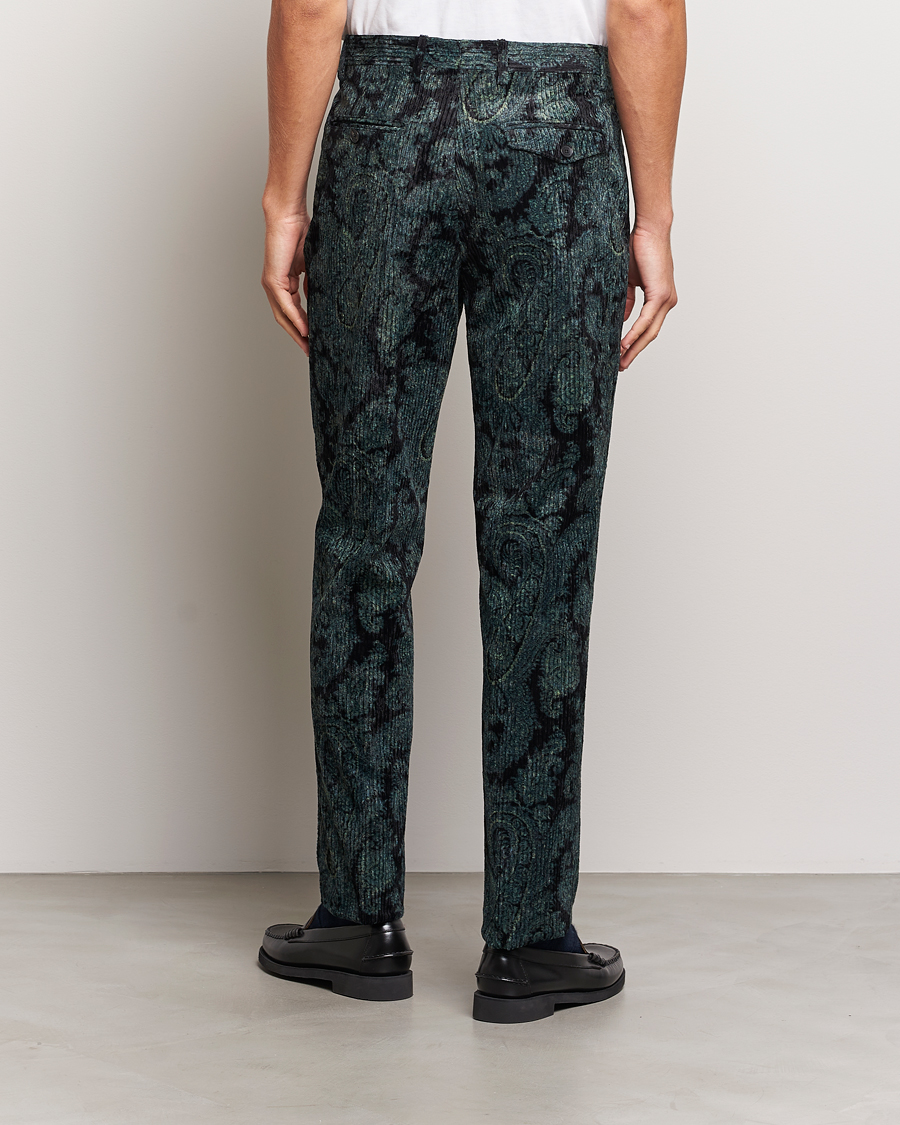 Homme | Pantalons | Etro | Tailored Paisley Corduroy Trousers Dark Blue
