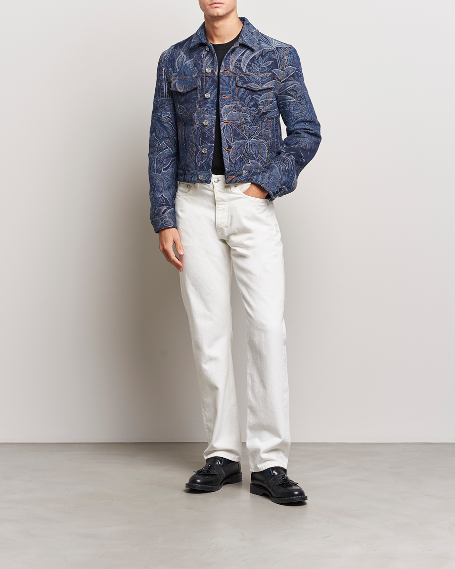 Homme | Manteaux Et Vestes | Etro | Jacquard Denim Jacket Azzurro