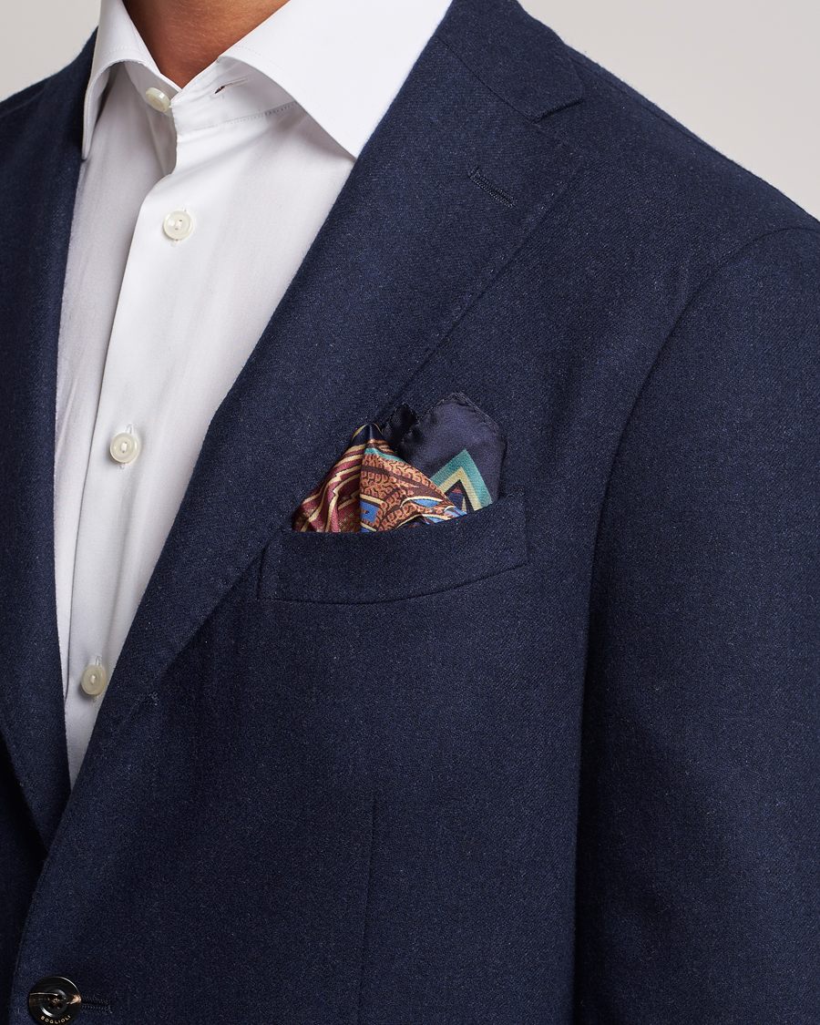 Homme | Etro Bangalore Printed Pocket Square Navy | Etro | Bangalore Printed Pocket Square Navy