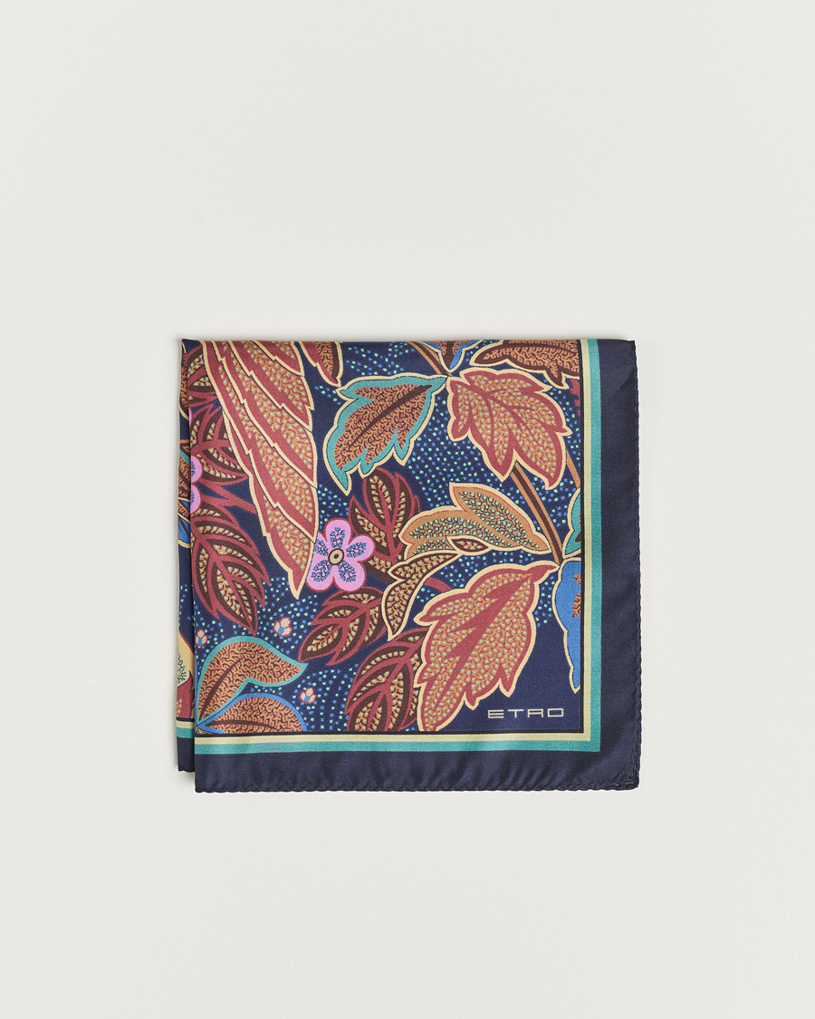 Homme | Etro Bangalore Printed Pocket Square Navy | Etro | Bangalore Printed Pocket Square Navy
