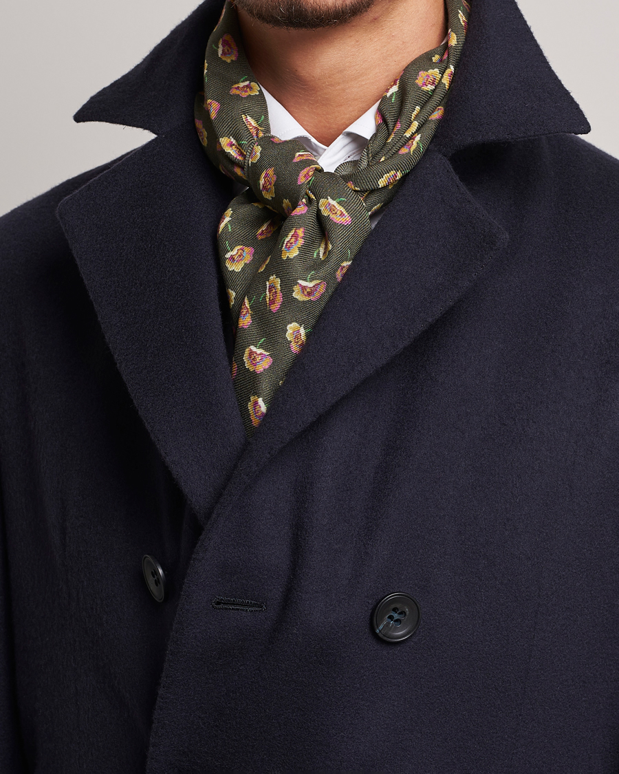 Homme | Etro Printed Wool/Silk Scarf Green | Etro | Printed Wool/Silk Scarf Green