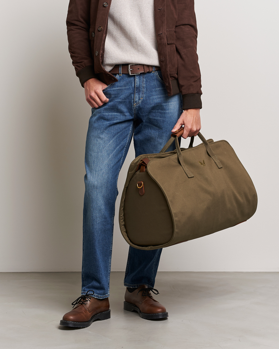 Homme |  | Bennett Winch | Canvas Suit Carrier Holdall Olive