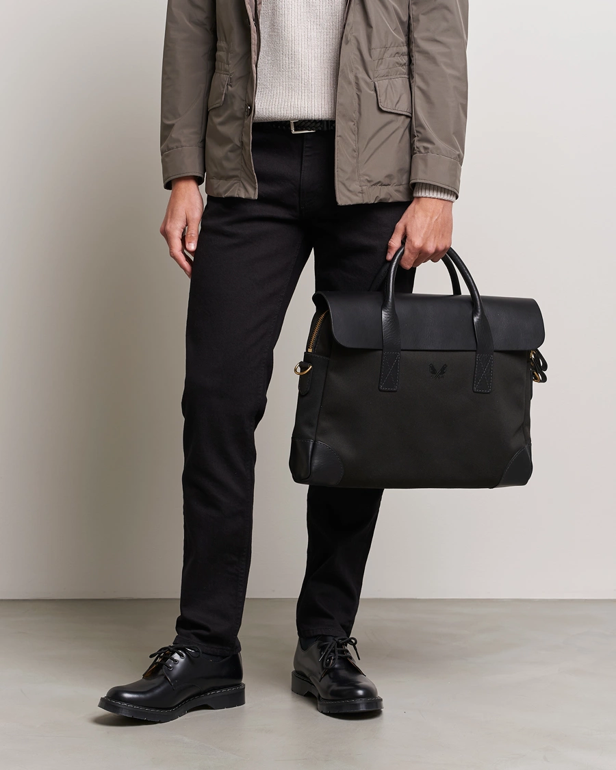 Homme | Formal Wear | Bennett Winch | Canvas Briefcase Black