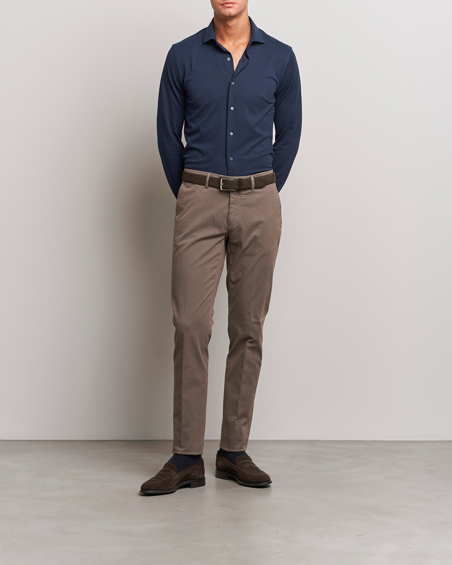 Homme | Pantalons | Canali | Slim Fit Stretch Chinos Brown