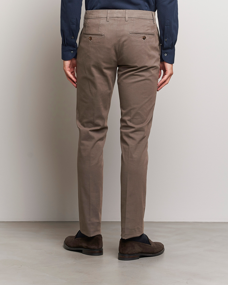 Homme | Pantalons | Canali | Slim Fit Stretch Chinos Brown