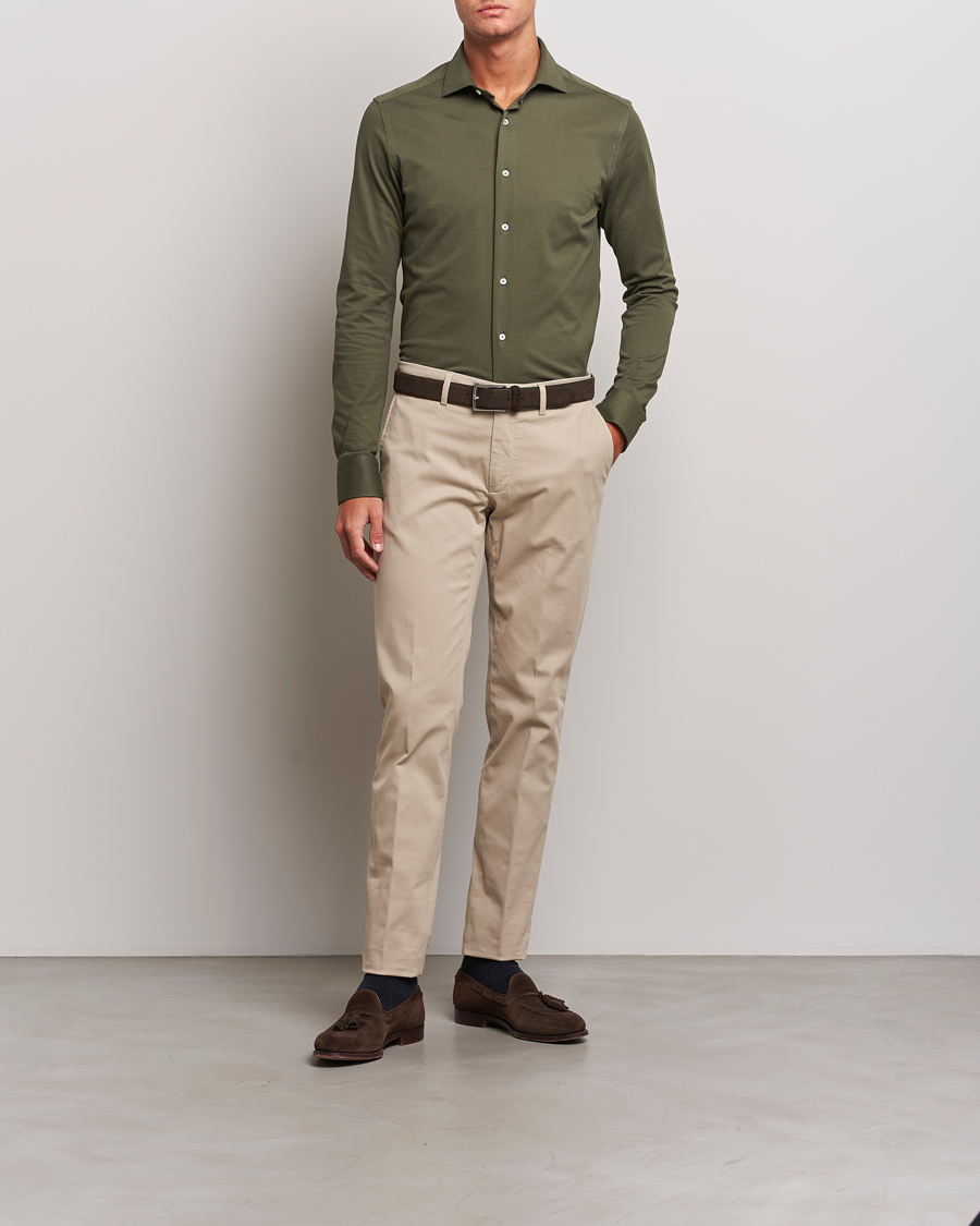 Homme | Pantalons | Canali | Regular Fit Stretch Chinos Beige