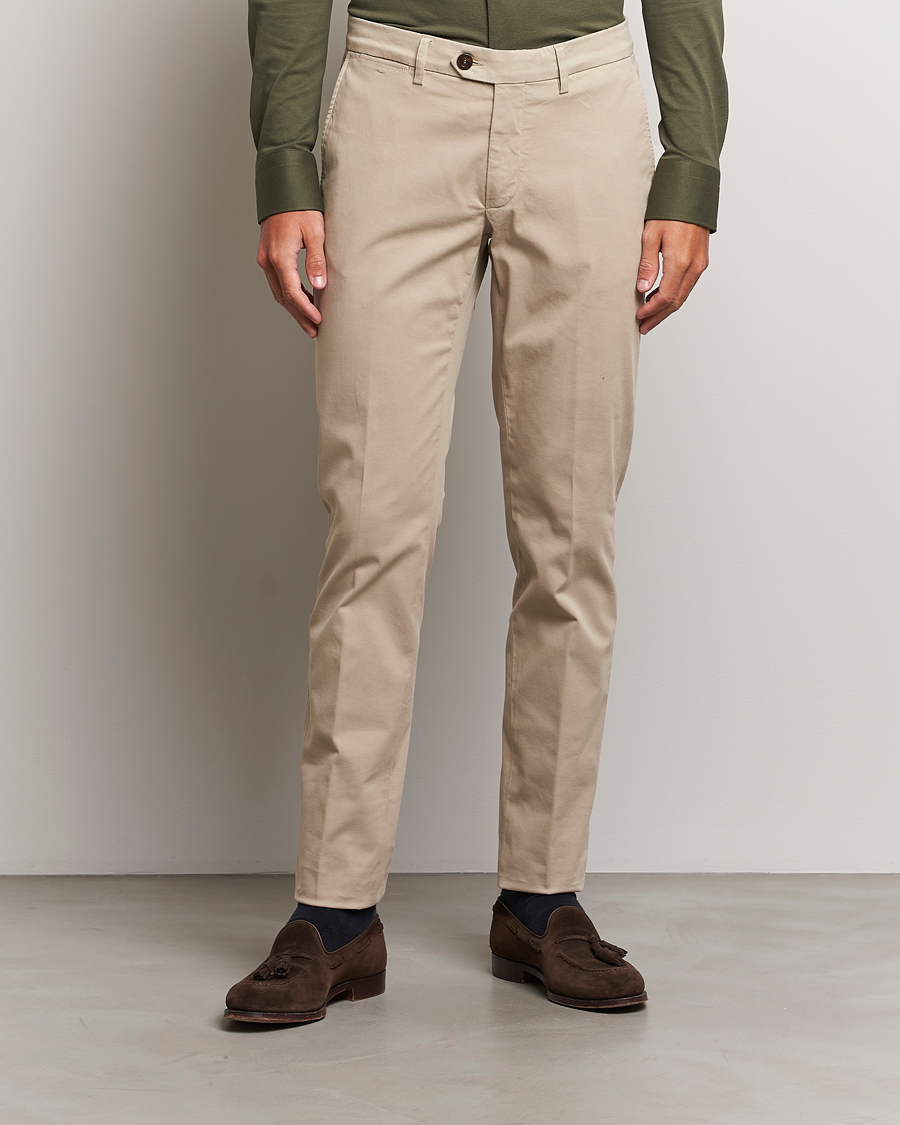 Homme | Pantalons | Canali | Regular Fit Stretch Chinos Beige