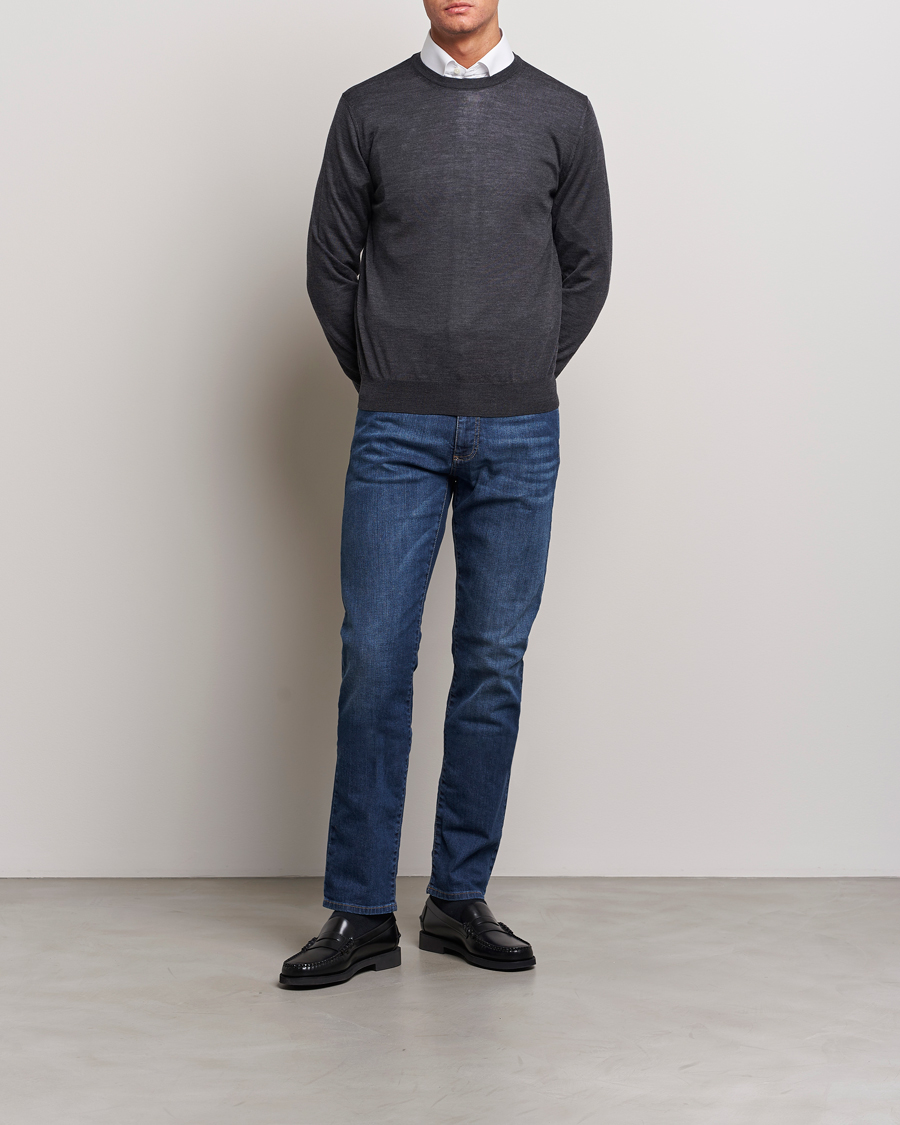 Homme | Jeans | Canali | Slim Fit Stretch Jeans Medium Blue Wash