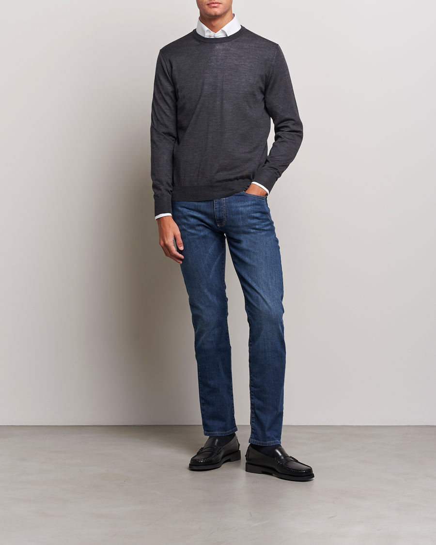 Homme | Pulls Et Tricots | Canali | Merino Wool Crew Neck Charcoal