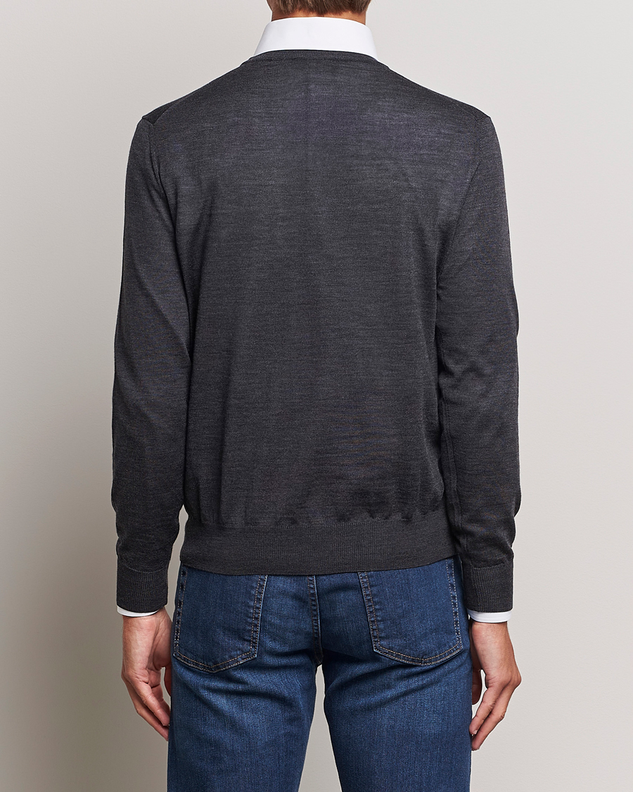 Homme | Pulls Et Tricots | Canali | Merino Wool Crew Neck Charcoal
