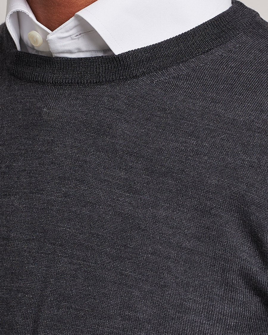 Homme | Pulls Et Tricots | Canali | Merino Wool Crew Neck Charcoal