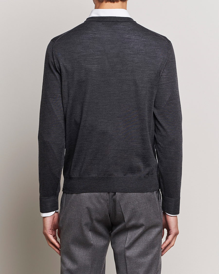 Homme | Pulls Et Tricots | Canali | Merino Wool V-Neck Charcoal
