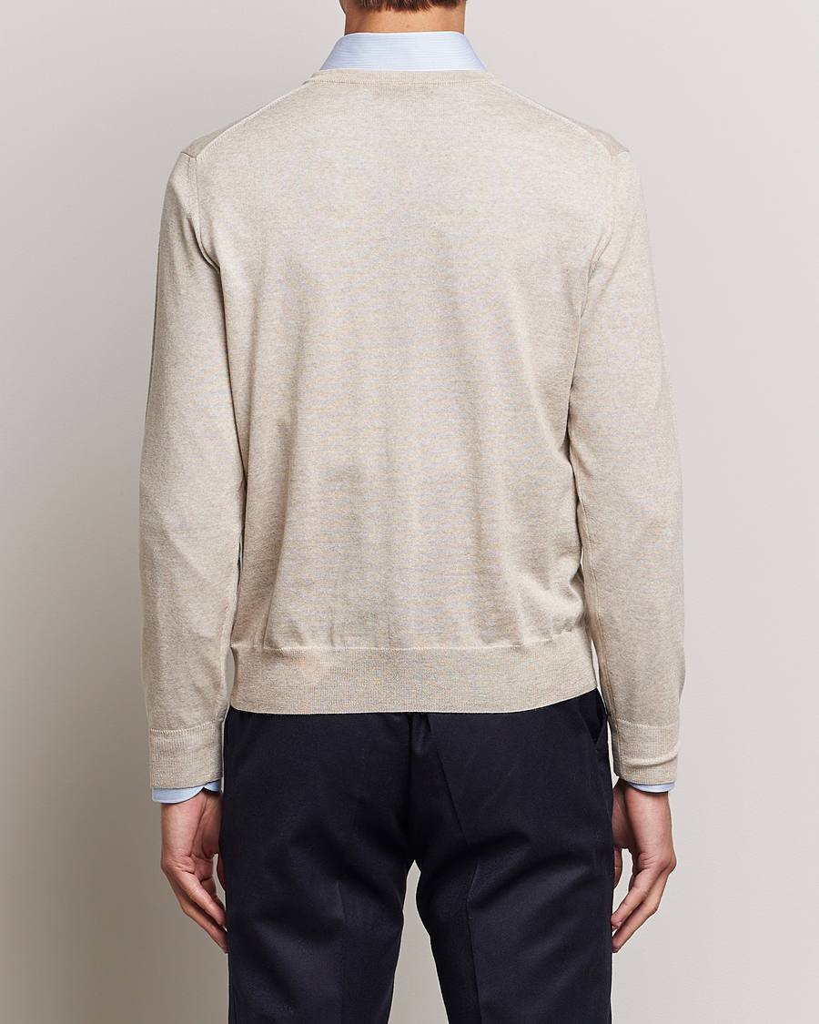 Homme | Pulls Et Tricots | Canali | Merino Wool V-Neck Light Beige