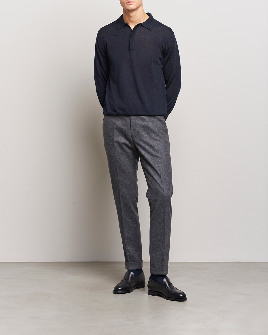 Homme | Pulls Et Tricots | Canali | Merino Wool Half Zip Navy