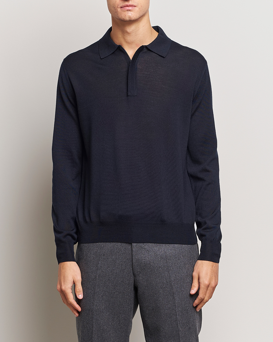 Homme | Pulls Et Tricots | Canali | Merino Wool Half Zip Navy