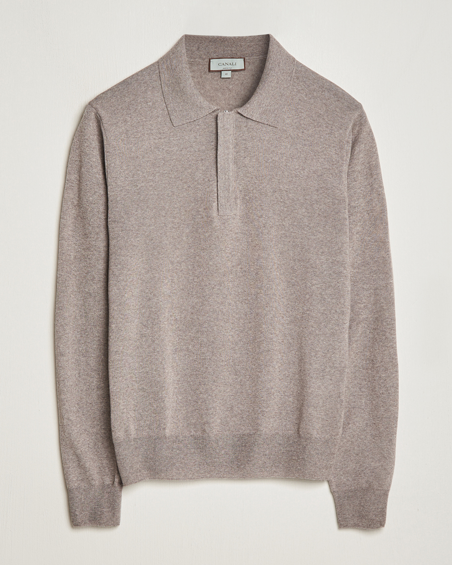 Homme | Pulls Et Tricots | Canali | Merino Wool Half Zip Taupe