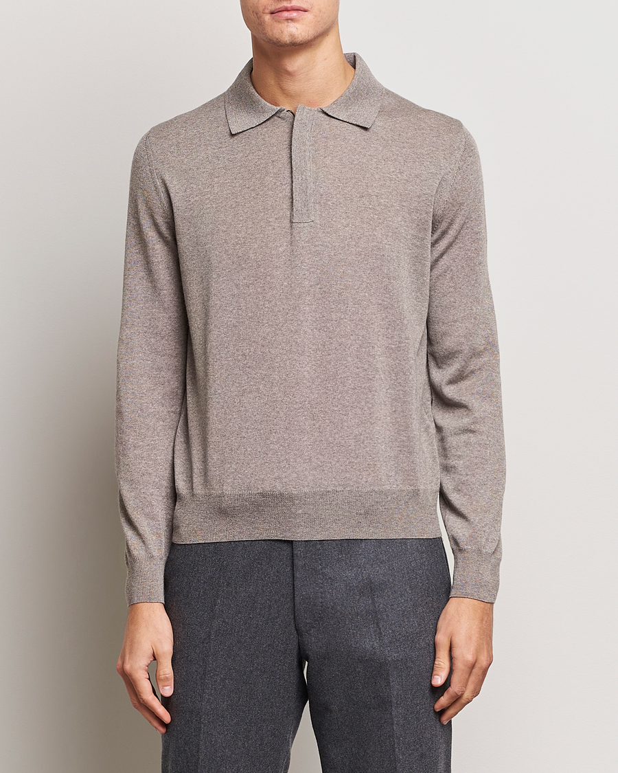 Homme | Pulls Et Tricots | Canali | Merino Wool Half Zip Taupe