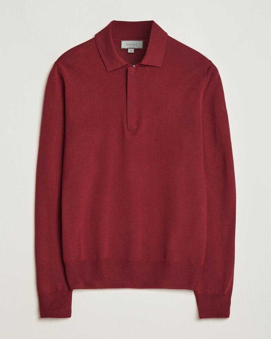 Homme | Pulls Et Tricots | Canali | Merino Wool Half Zip Burgundy