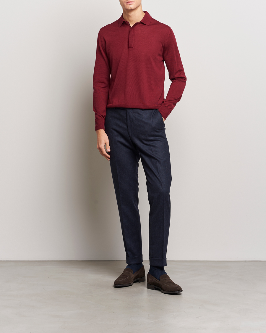 Homme | Pulls Et Tricots | Canali | Merino Wool Half Zip Burgundy