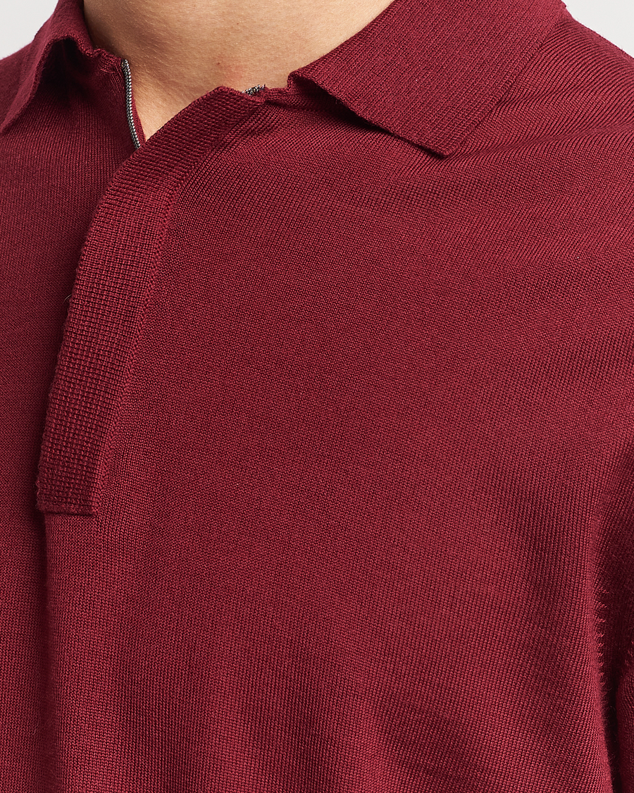 Homme | Pulls Et Tricots | Canali | Merino Wool Half Zip Burgundy
