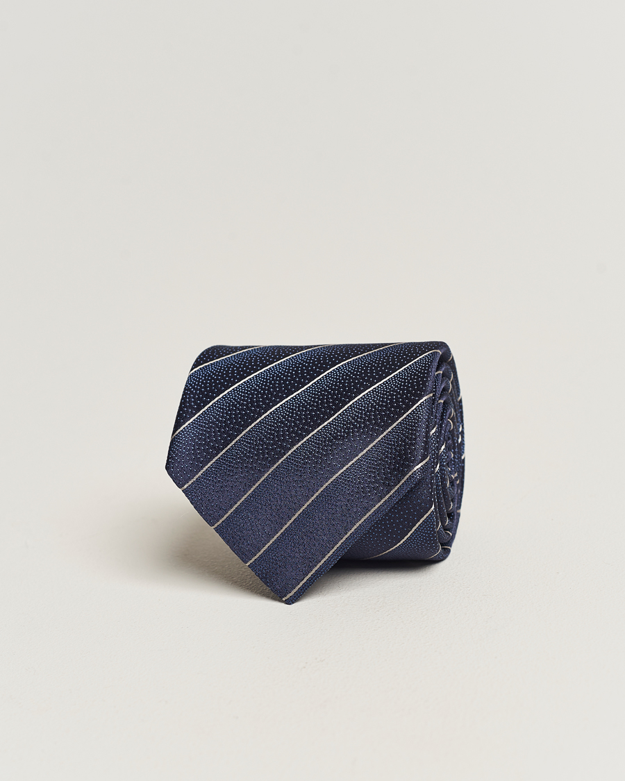 Homme | Canali Striped Silk Tie Navy | Canali | Striped Silk Tie Navy
