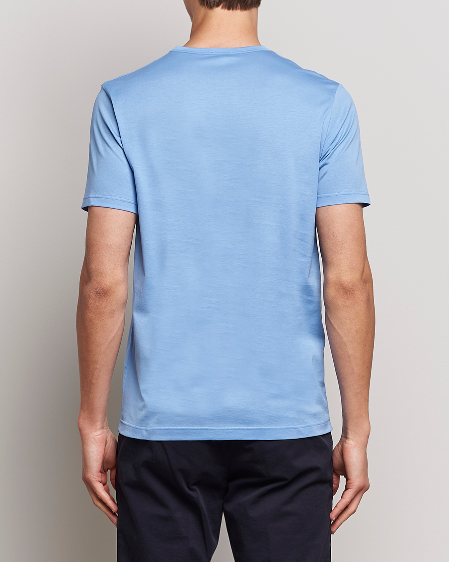 Homme | T-shirts | Sunspel | Crew Neck Cotton Tee Cool Blue