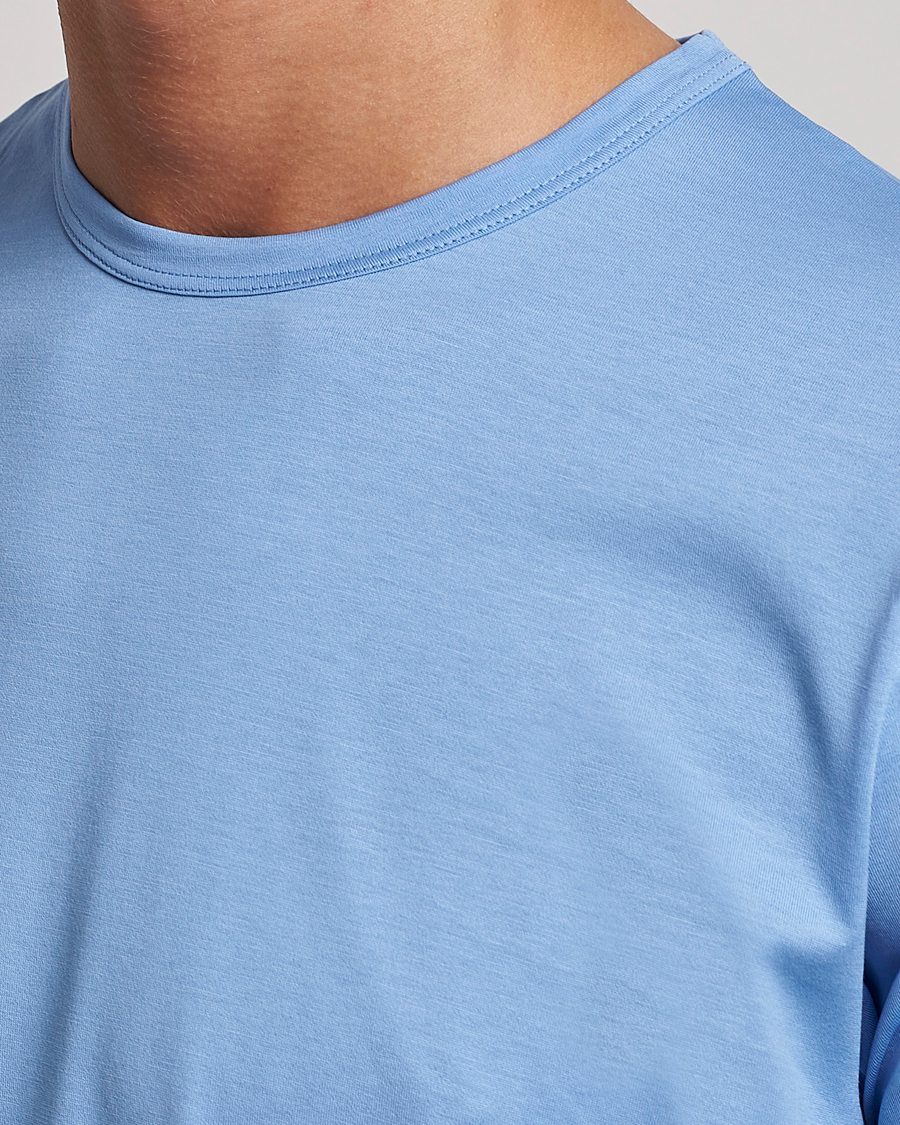 Homme | T-shirts | Sunspel | Crew Neck Cotton Tee Cool Blue