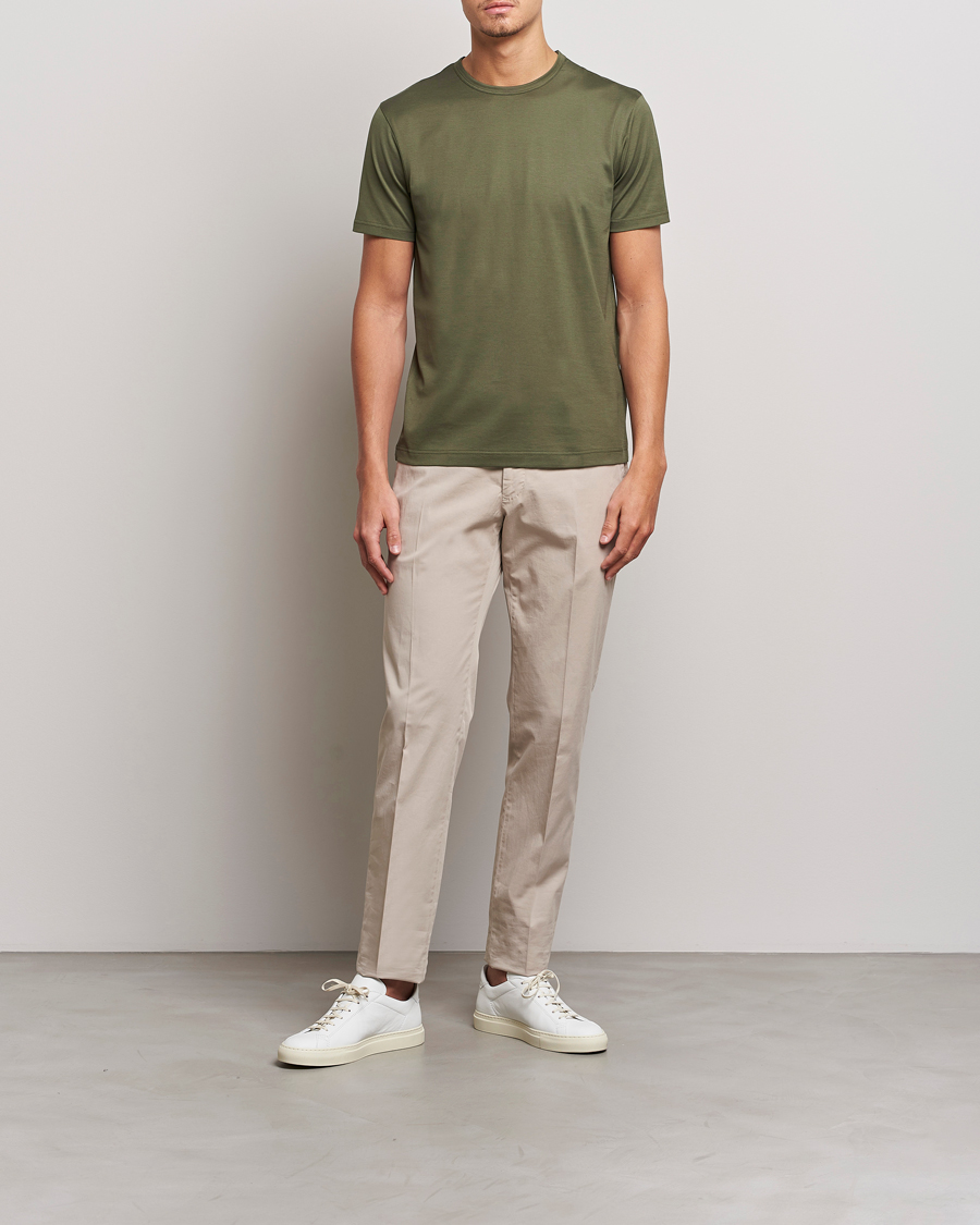 Homme | T-shirts | Sunspel | Crew Neck Cotton Tee Hunter Green