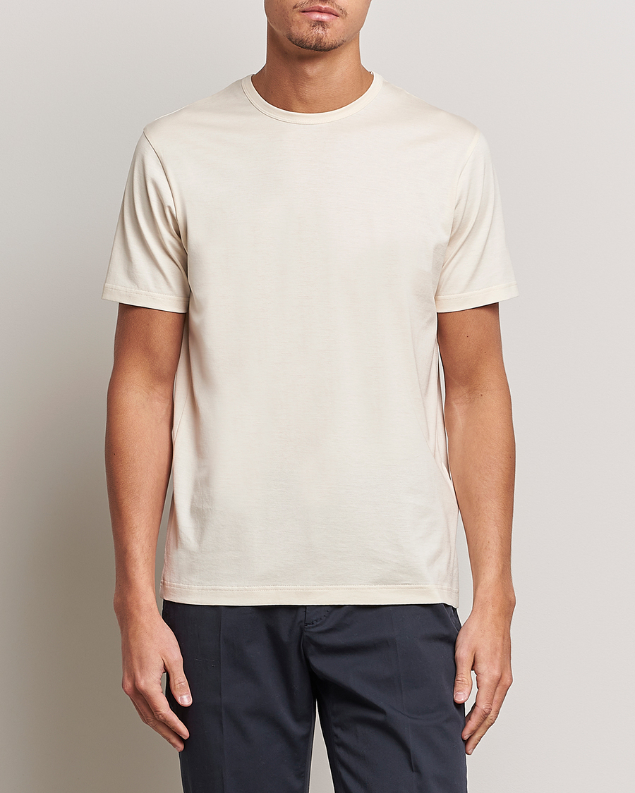 Homme | Sections | Sunspel | Crew Neck Cotton Tee Undyed