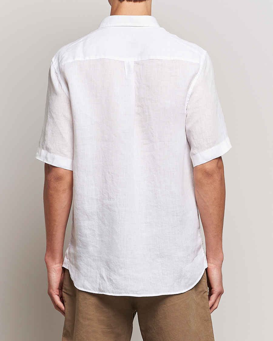 Homme | Chemises | Sunspel | Short Sleeve Linen Shirt White