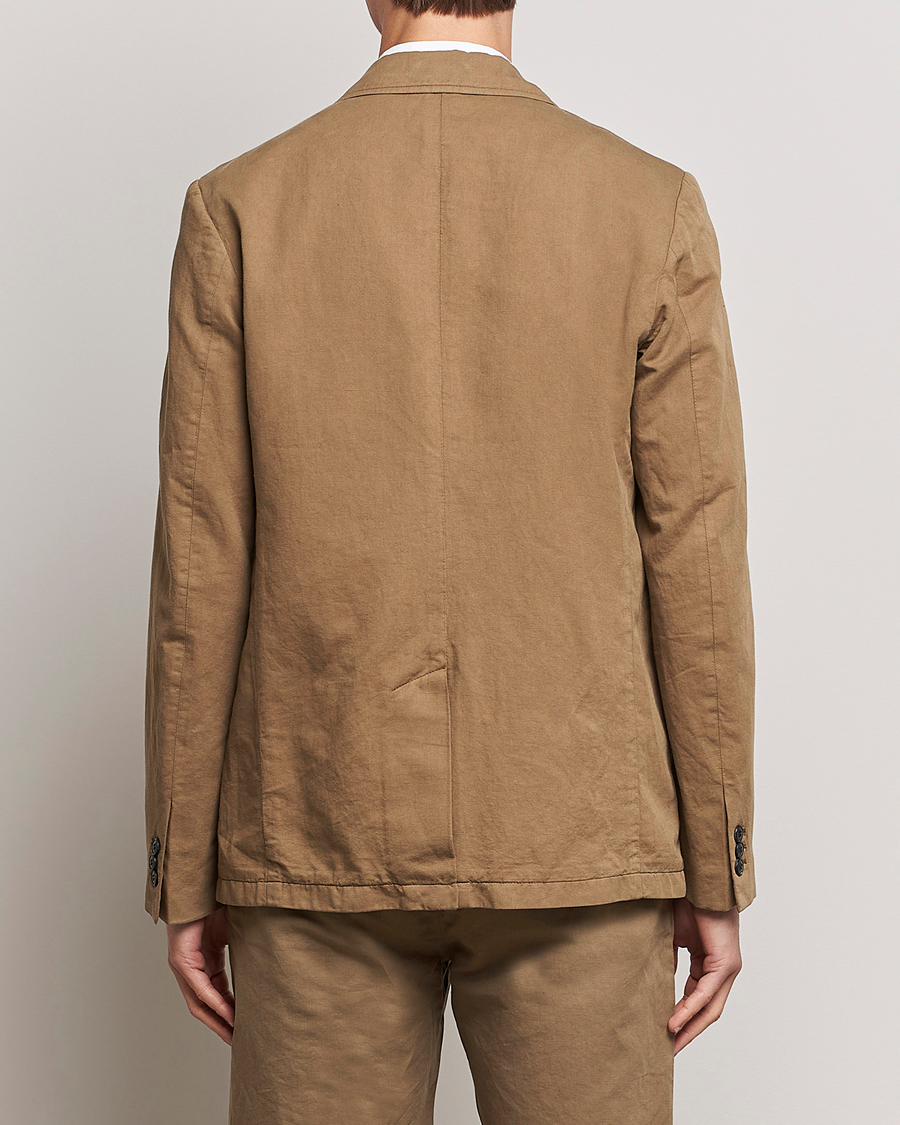 Homme | Blazers | Sunspel | Unconstructed Cotton/Linen Blazer Dark Tan