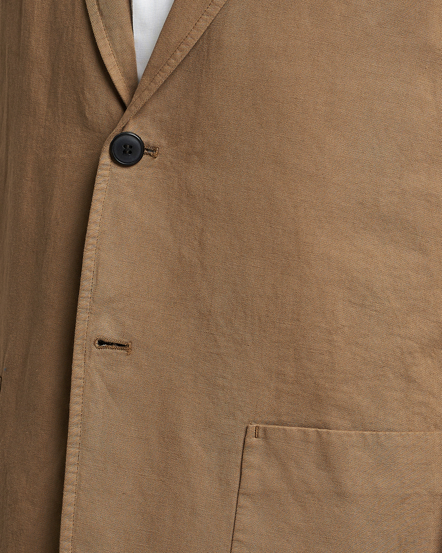 Homme | Blazers | Sunspel | Unconstructed Cotton/Linen Blazer Dark Tan