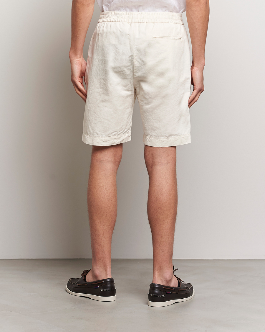 Homme | Shorts | Sunspel | Cotton/Linen Drawstring Shorts Undyed
