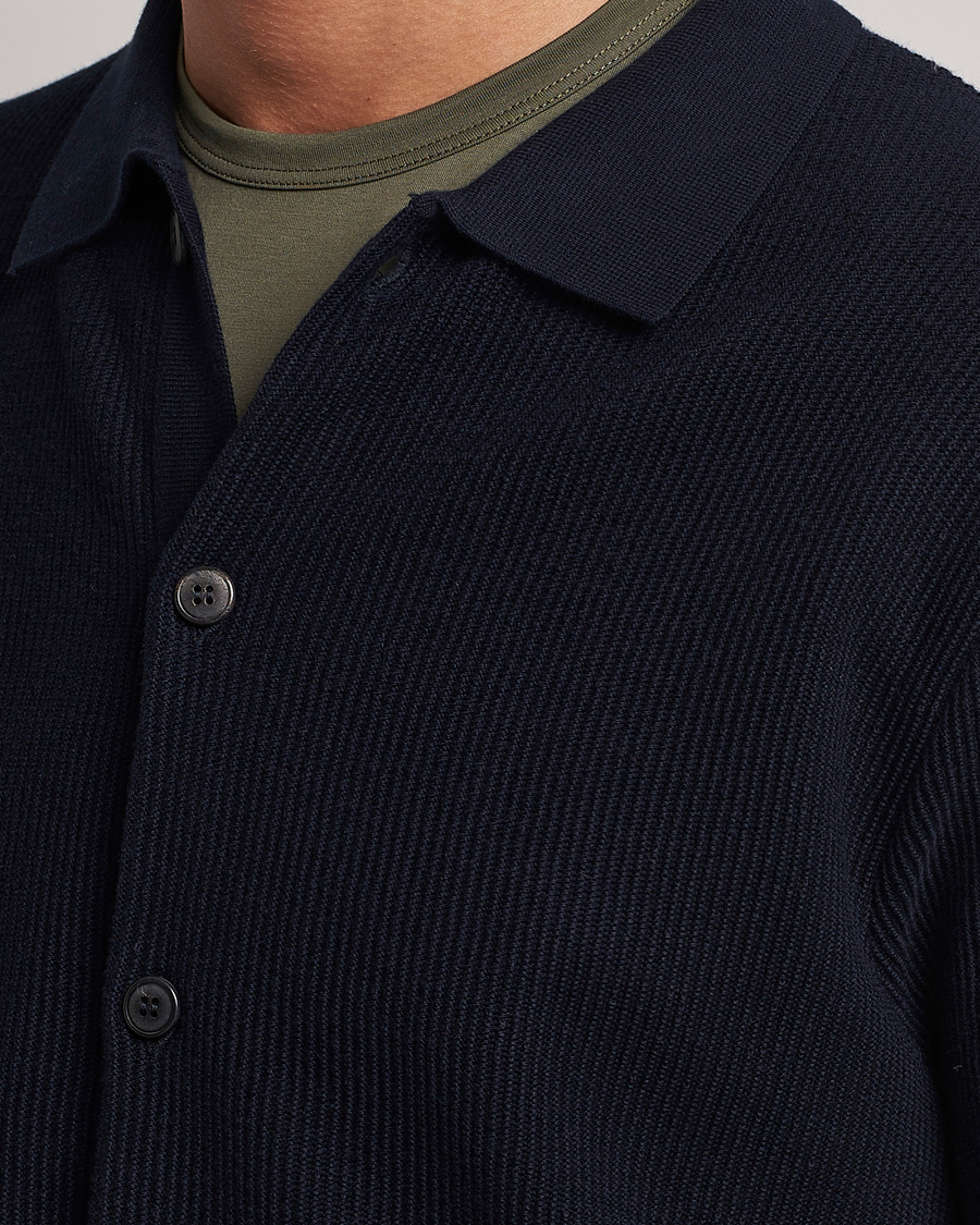 Homme | Pulls Et Tricots | Sunspel | Long Staple Cotton Knitted Jacket Navy