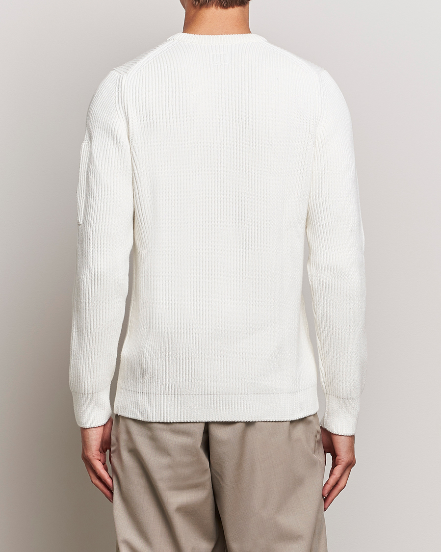 Homme | Pulls Et Tricots | C.P. Company | Full Rib Knitted Cotton Crewneck White