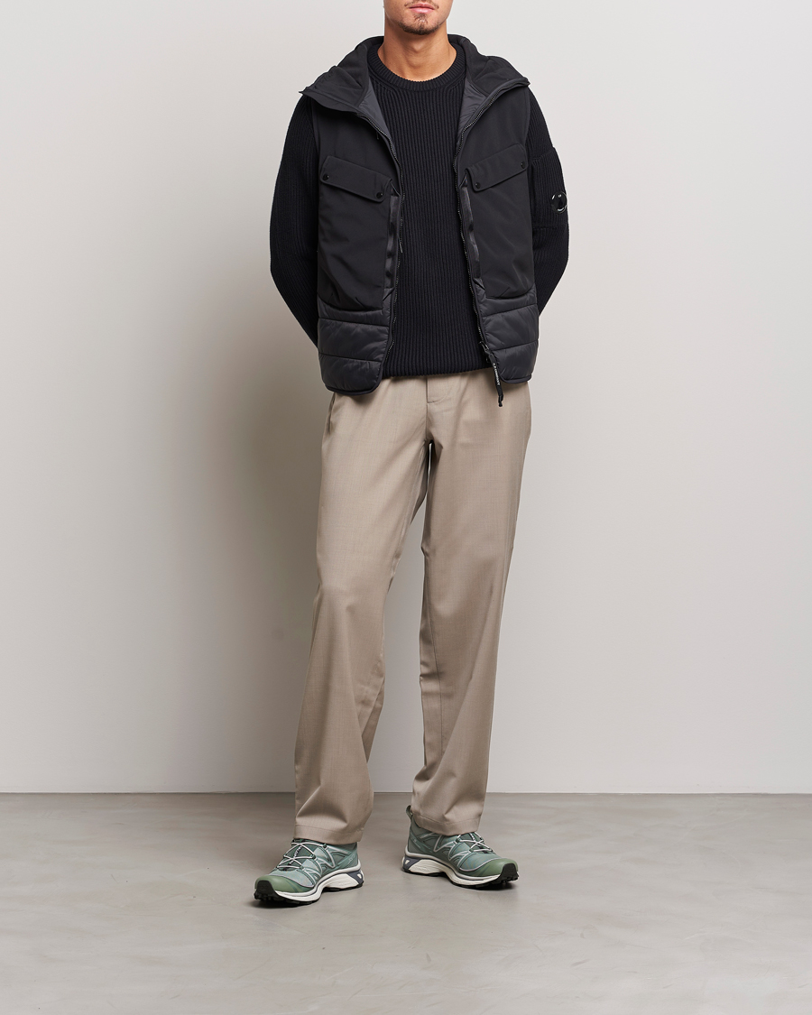 Homme | Pulls Et Tricots | C.P. Company | Full Rib Knitted Cotton Crewneck Black